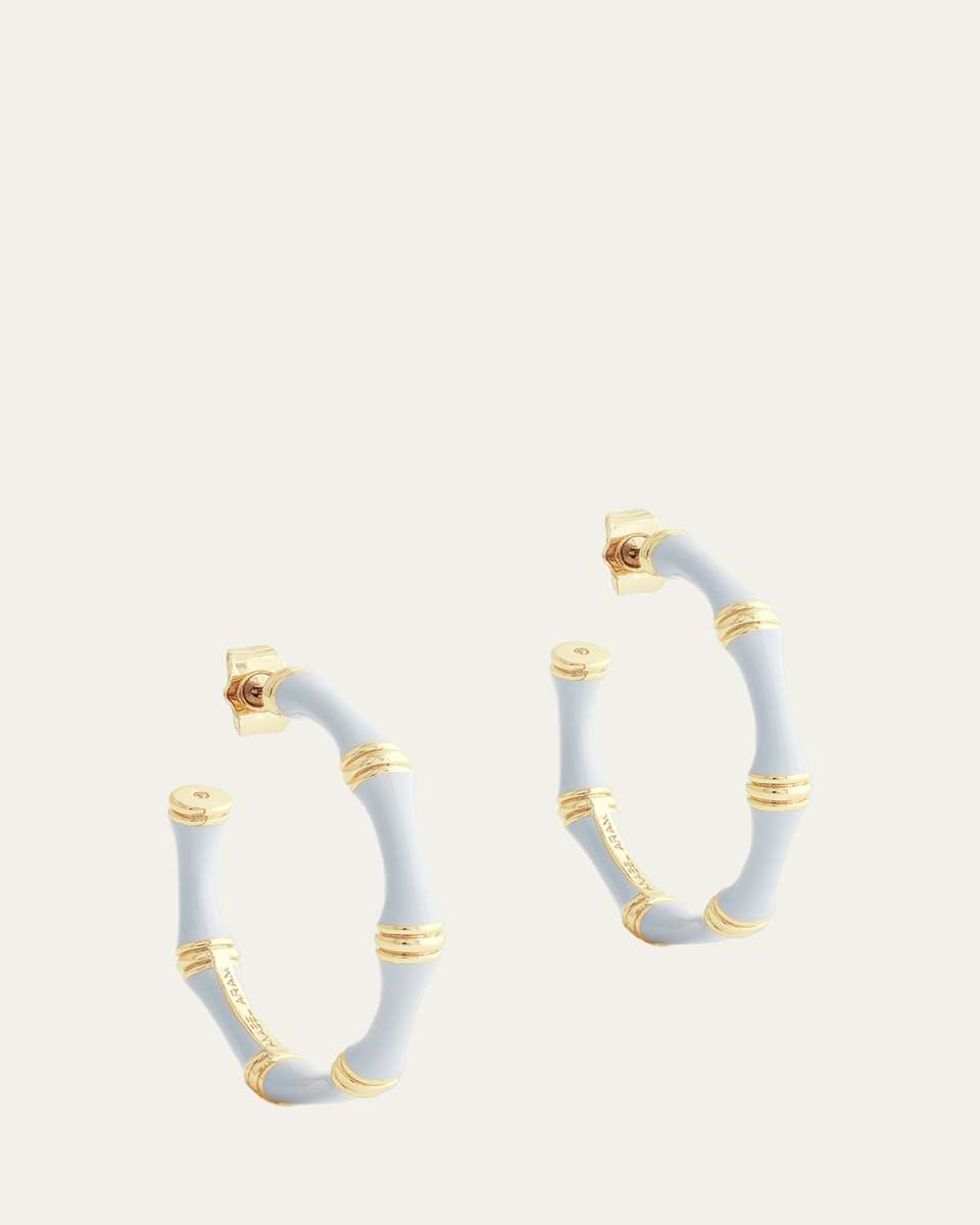 Bamboo Enameled Hoop Earrings